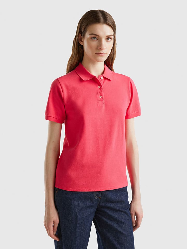 Benetton Koszulka polo w kolorze różowym rozmiar: XS