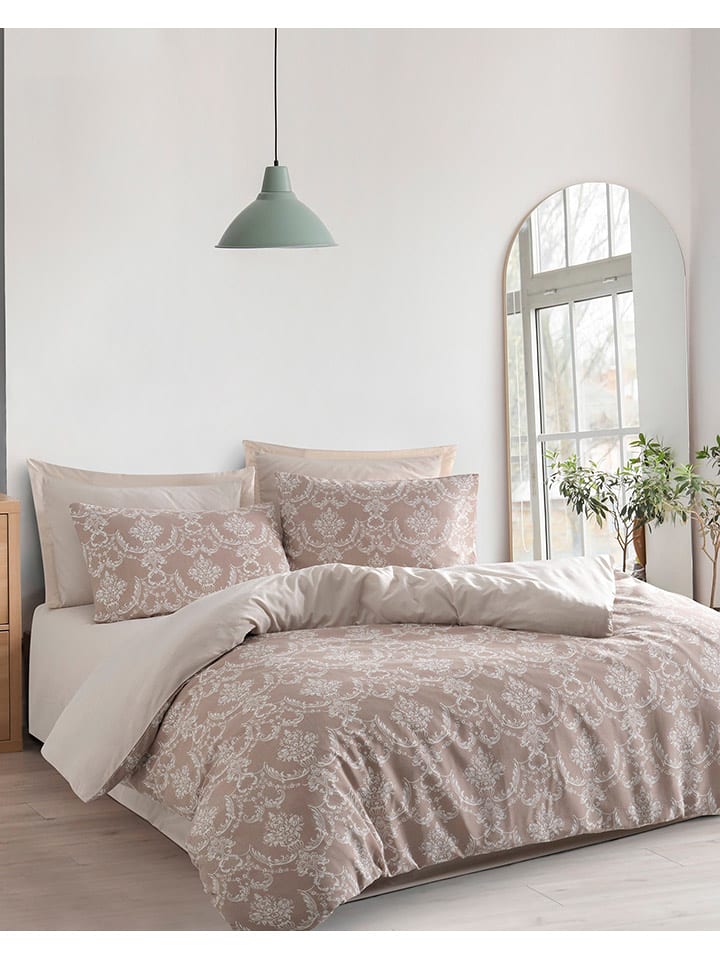 Elizabed Komplet pościeli w kolorze jasnobrązowym rozmiar: 260x220 cm