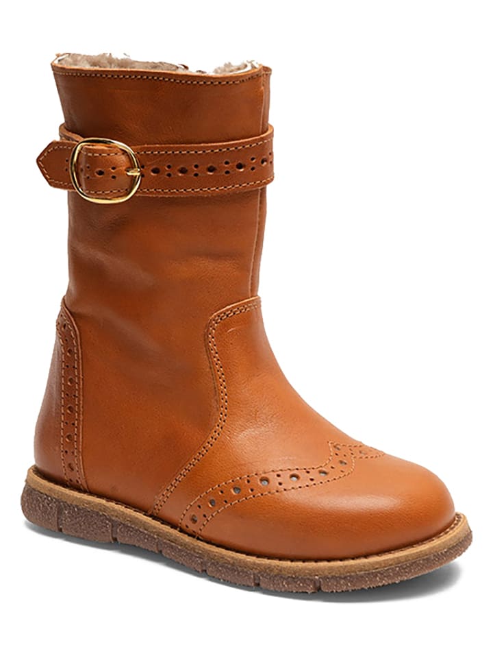 bisgaard Skórzane botki zimowe w kolorze jasnobrązowym rozmiar: 34