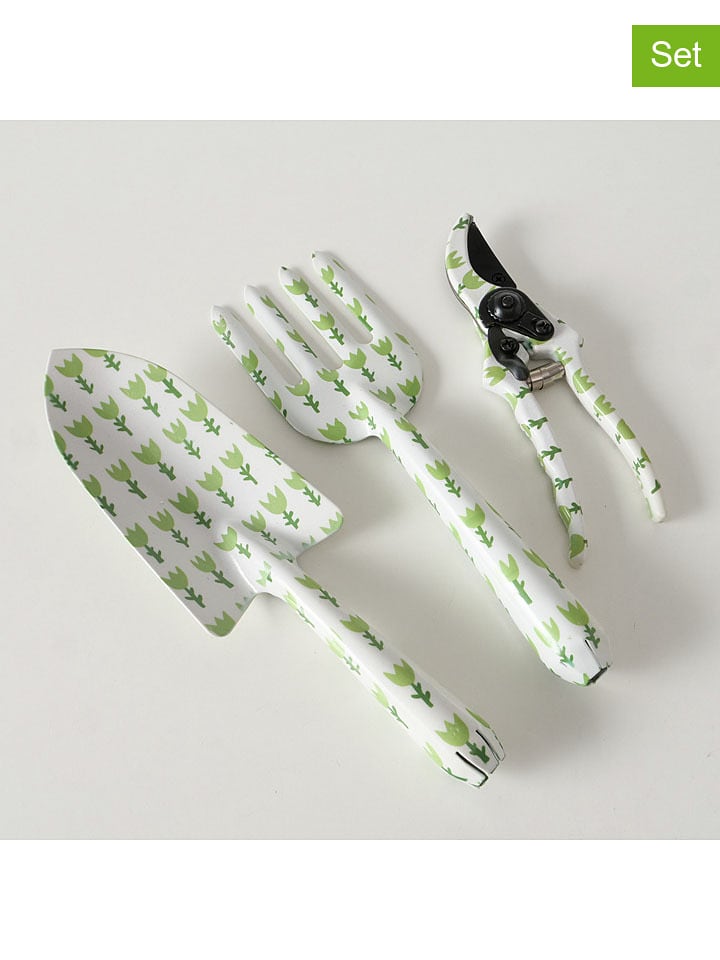 Boltze 3-częściowy zestaw ogrodowy "Blomma" w kolorze zielowym - wys. 18 cm rozmiar: onesize