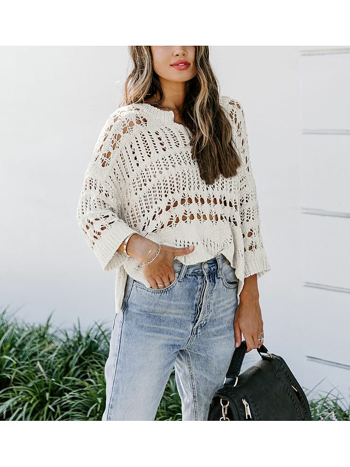 Milan Kiss Sweter w kolorze kremowym rozmiar: L