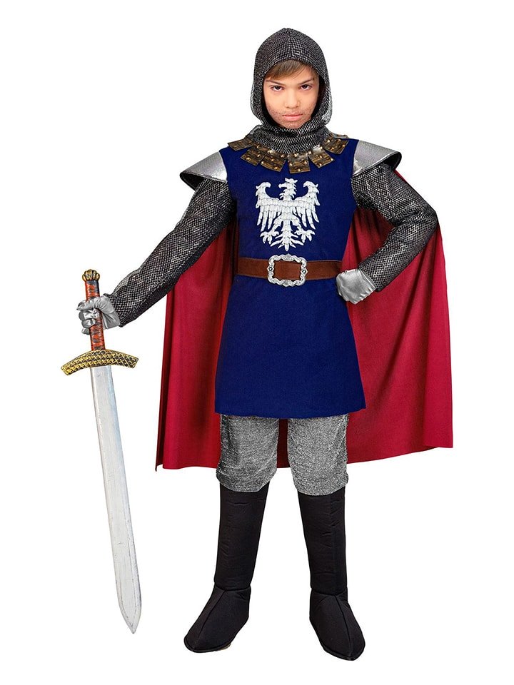 Carnival Party 3-częściowy kostium "Ritter" w kolorze czerwono-niebieskim rozmiar: 104
