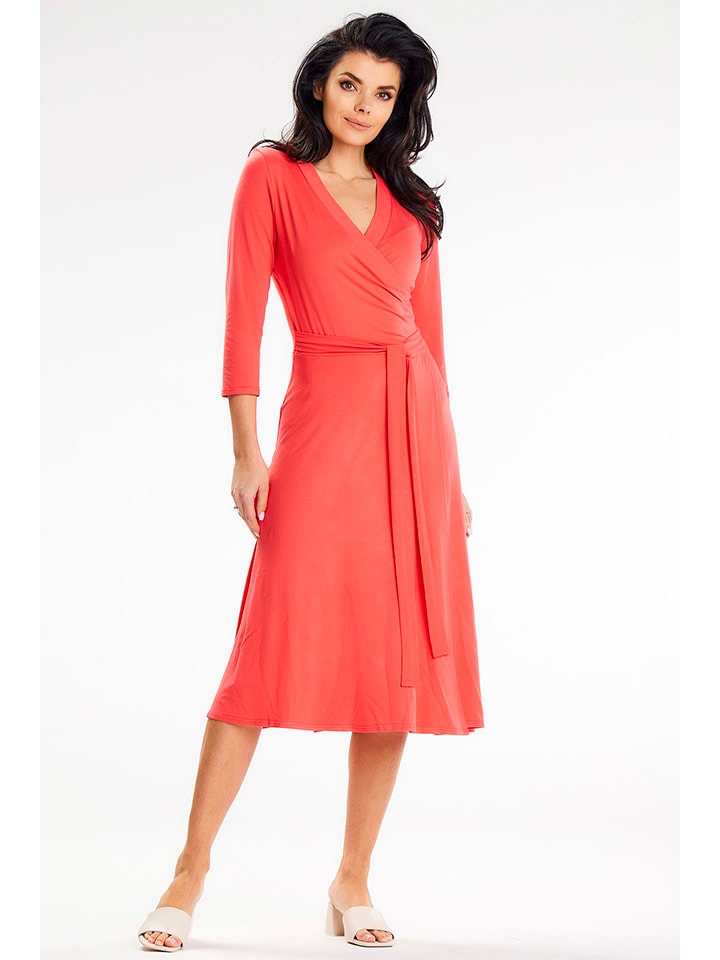 Awama Sukienka w kolorze koralowym rozmiar: S