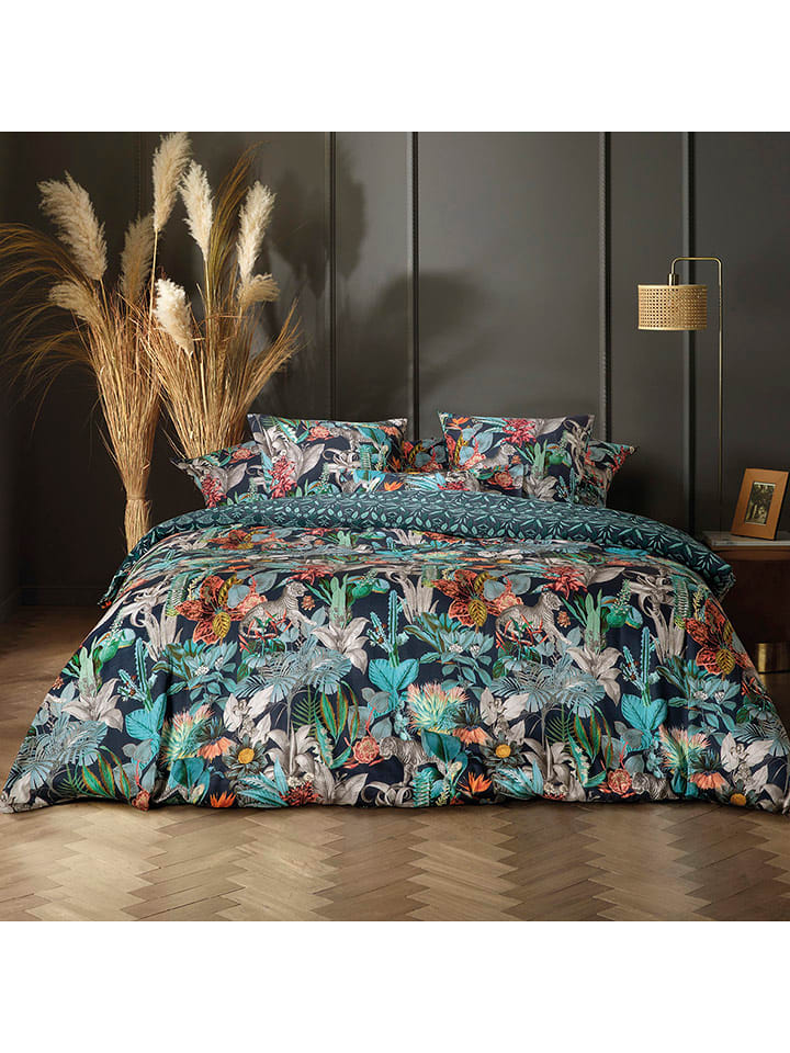 CXL by Christian Lacroix Satynowa poszwa w kolorze granatowym na kołdrę rozmiar: 150x200 cm