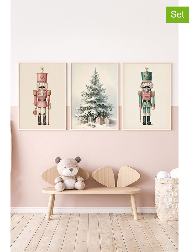 ABERTO DESIGN Druki artystyczne (3 szt.) w ramce rozmiar: 33x48 cm