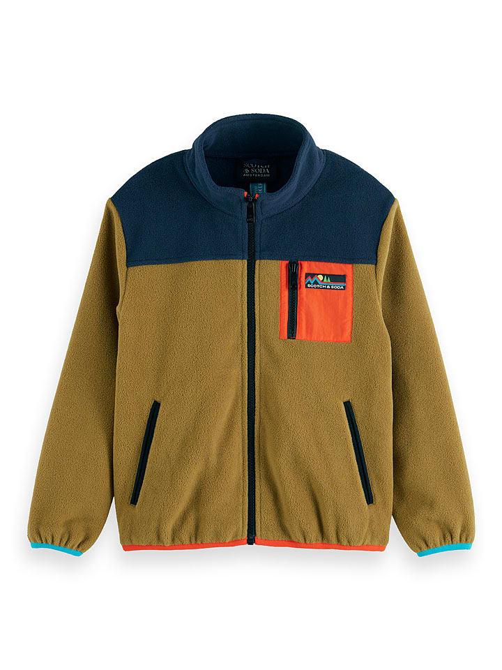 Scotch & Soda Kurtka polarowa w kolorze jasnobrązowo-granatowym rozmiar: 176