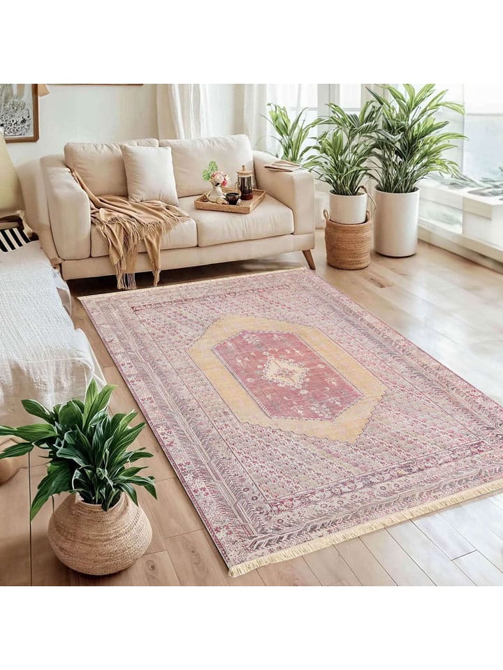 Conceptum Hypnose Dywan bawełniany "298" w kolorze beżowo-jasnoróżowym rozmiar: 80x150 cm