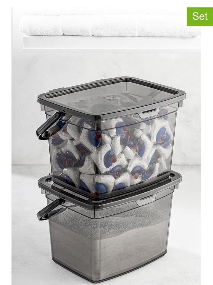 Violeta Home Pojemniki (2 szt.) w kolorze antracytowym - 4 l rozmiar: onesize