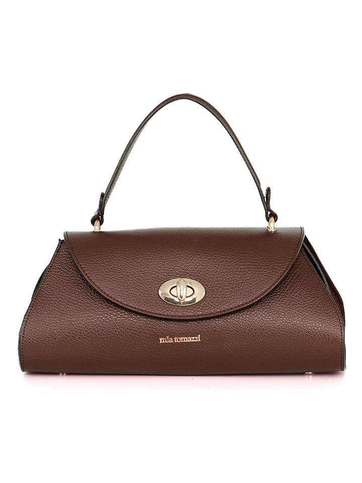 Mia Tomazzi Skórzana torebka "Bardelli" w kolorze brązowym - 33 x 15,5 x 15 cm rozmiar: onesize