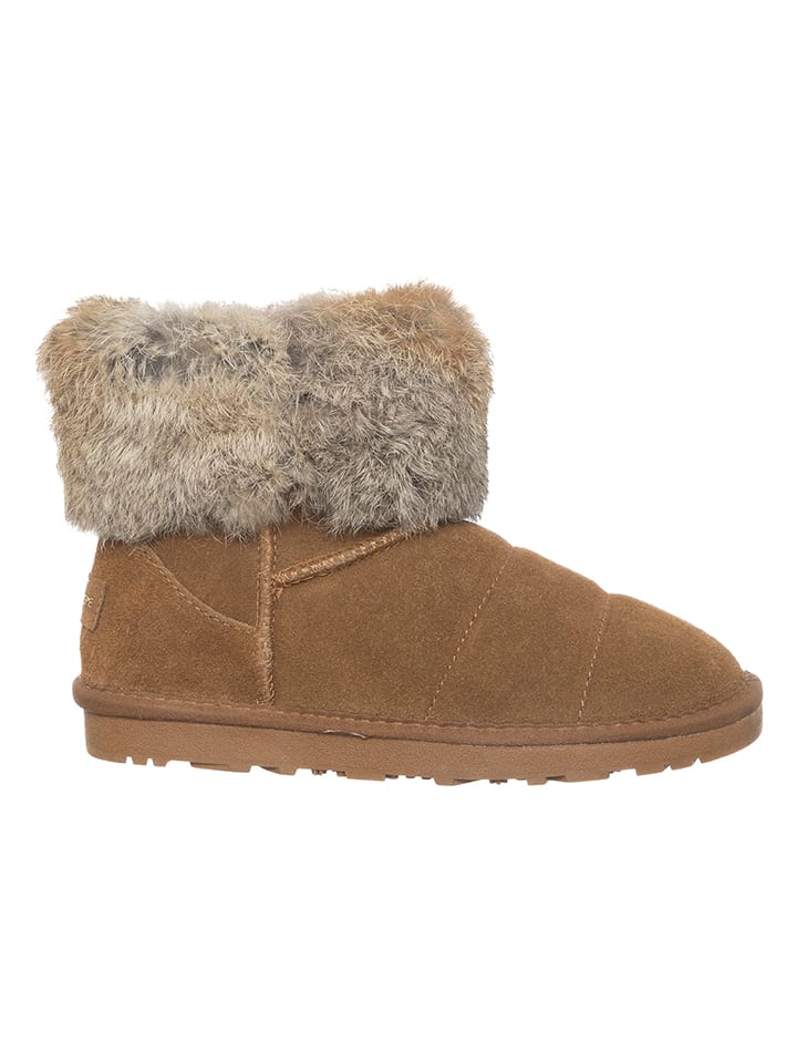 Patrizia Pepe Skórzane botki zimowe w kolorze jasnobrązowym rozmiar: 41