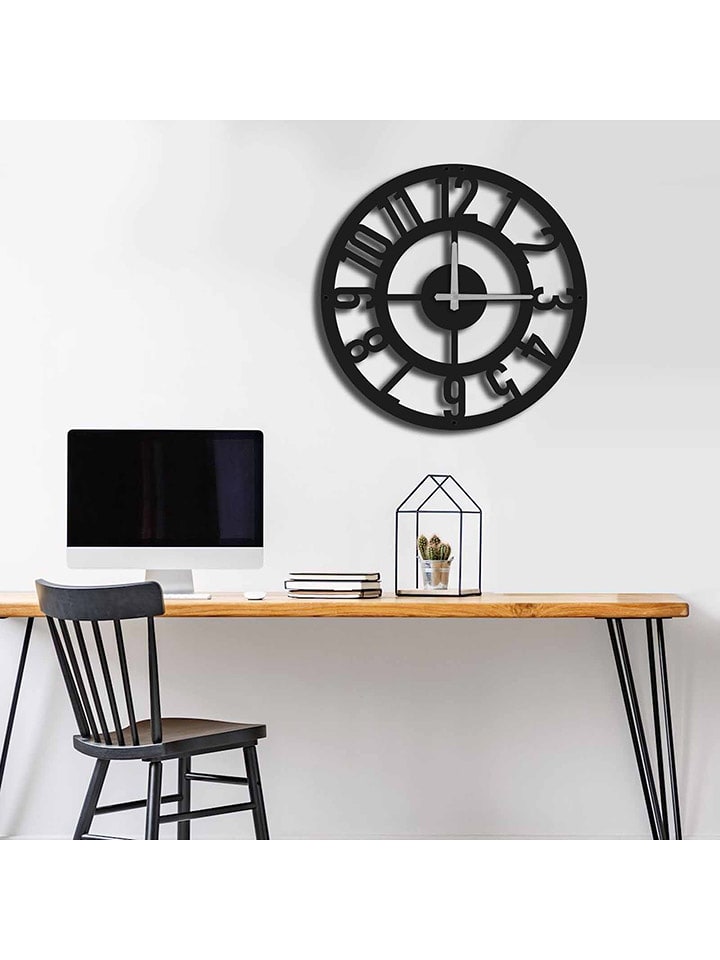 ABERTO DESIGN Zegar ścienny w kolorze czarnym - Ø 49 cm rozmiar: onesize