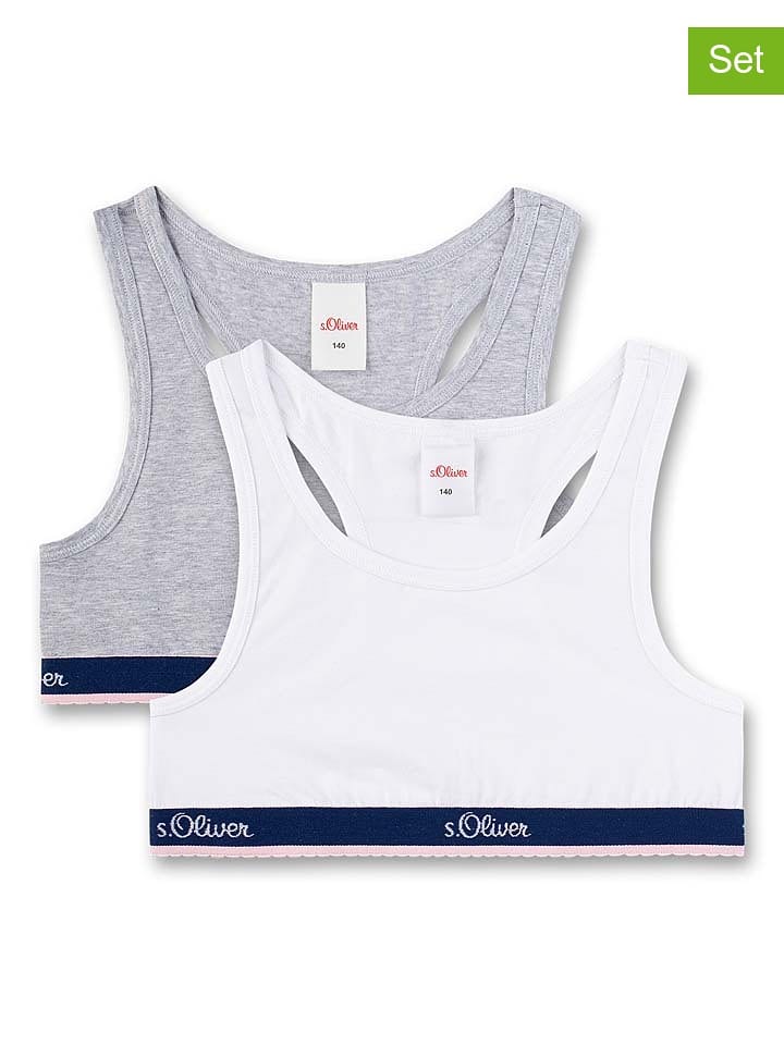 Sanetta Topy (2 szt.) w kolorze białym i szarym rozmiar: 152