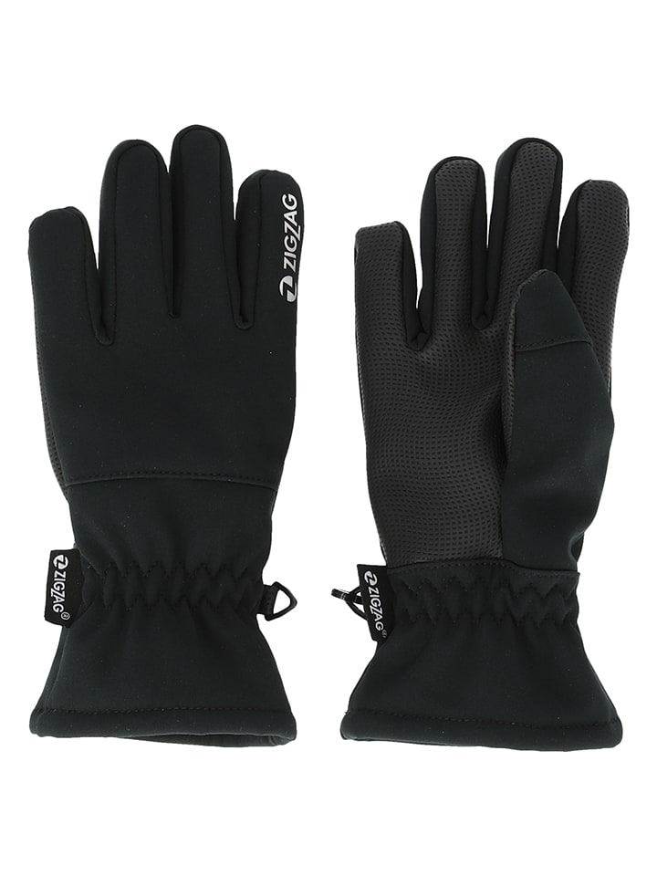 Zigzag Rękawiczki softshellowe "Santiay" w kolorze czarnym rozmiar: 152/158