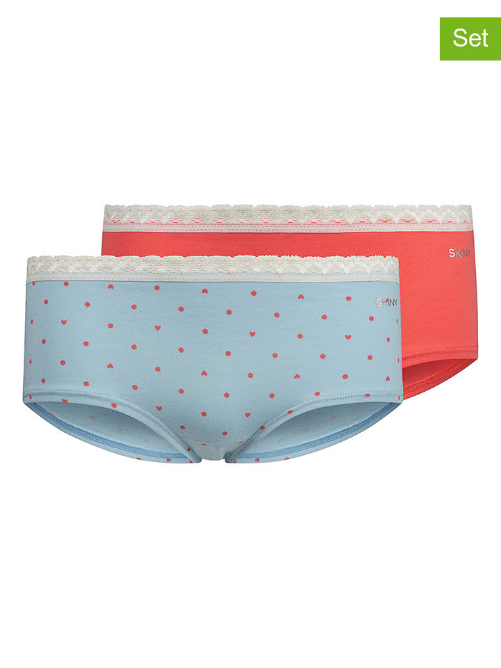 Skiny Pełne majtki (2 pary) w kolorze czerwonym i błękitnym rozmiar: 176