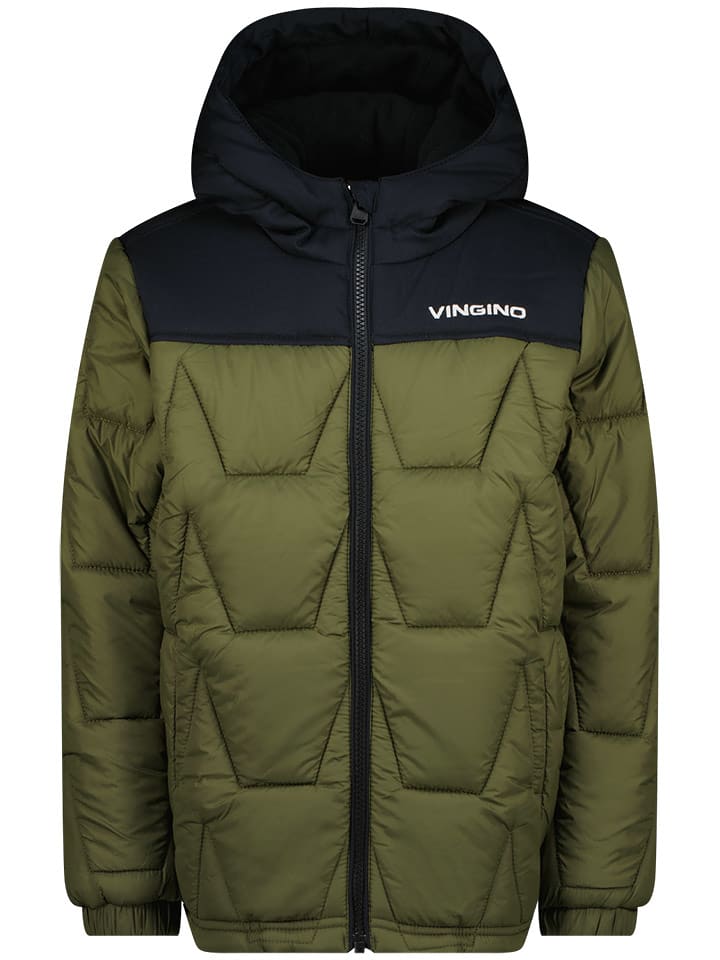 Vingino Kurtka pikowana w kolorze oliwkowo-czarnym rozmiar: 110