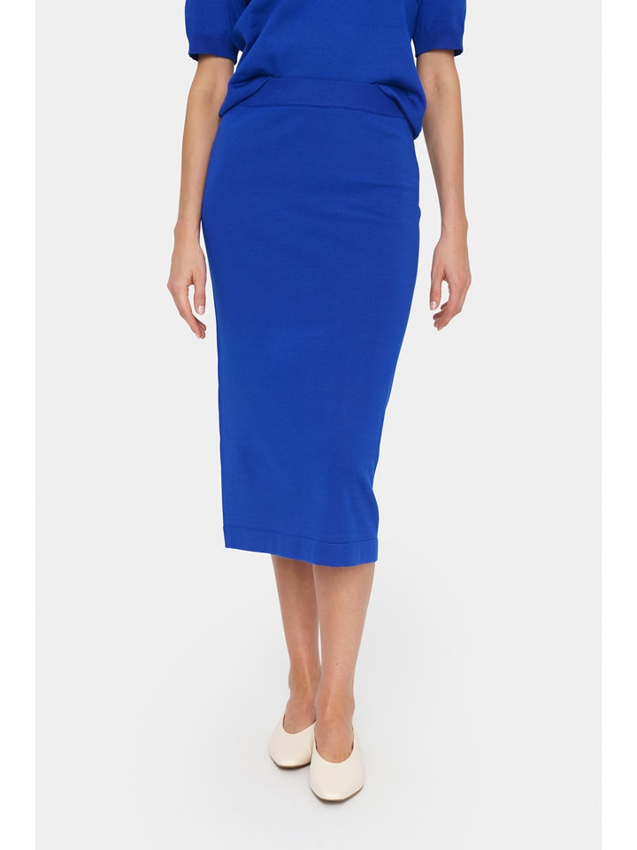 SAINT TROPEZ Spódnica "Mila" w kolorze niebieskim rozmiar: XL