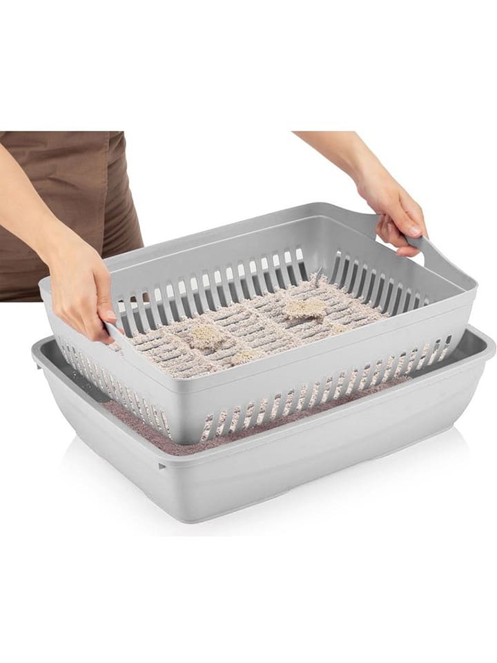 Paws&Whiskers Kuweta w kolorze szarym dla kota - 37,5 x 50 x 41 cm rozmiar: onesize