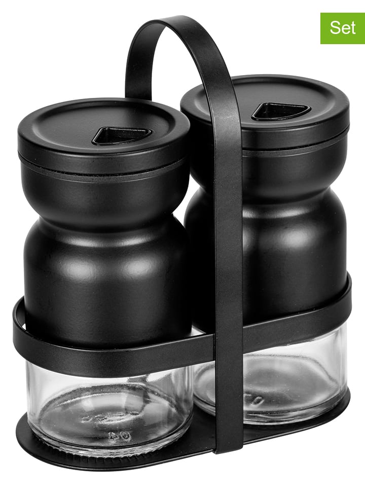 Wenko 3-częściowy zestaw w kolorze czarnym - szer. 12 x 14,5 cm rozmiar: onesize