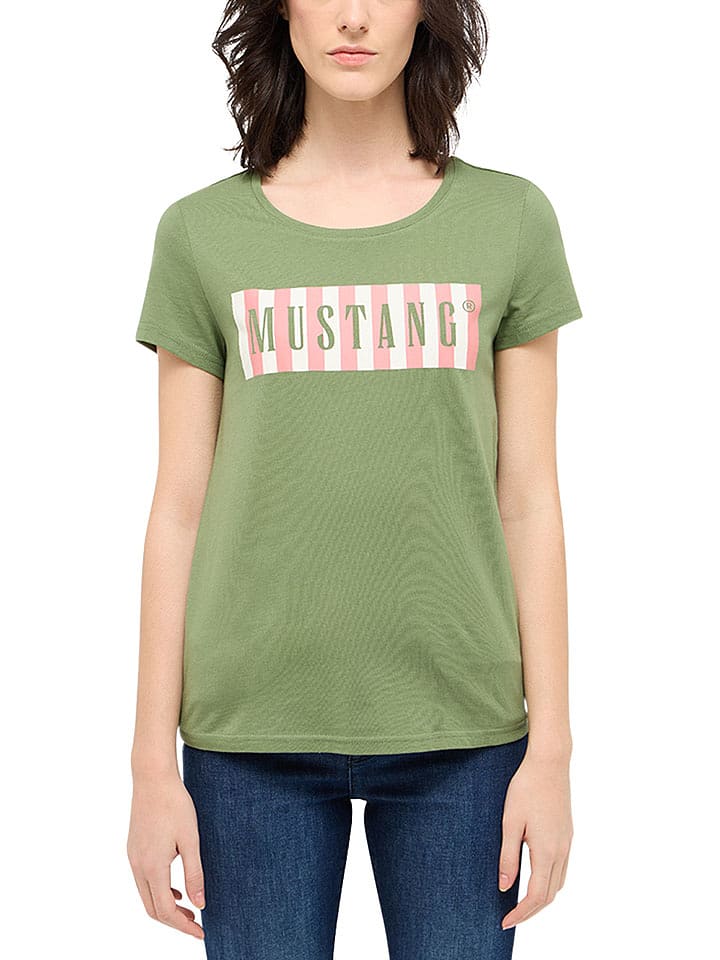 Mustang Koszulka w kolorze zielonym rozmiar: S