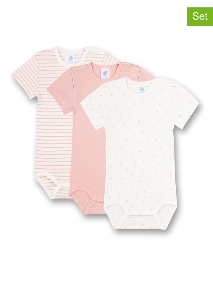 Sanetta Body (3 szt.) w kolorze jasnoróżowo-białym rozmiar: 62