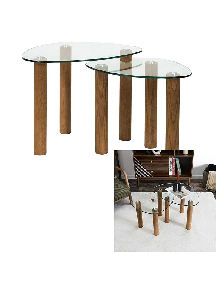 THE HOME DECO FACTORY Stoliki (2 szt.) w kolorze jasnobrązowym rozmiar: onesize