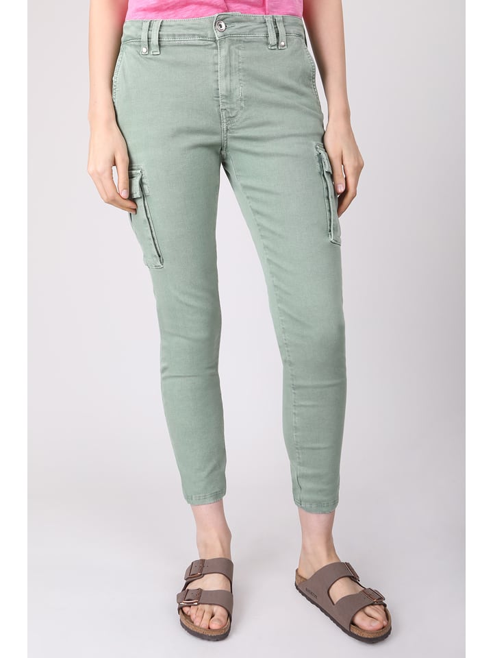 Blue Fire Dżinsy "Cargo" - Tapered fit - w kolorze oliwkowym rozmiar: W28/L29