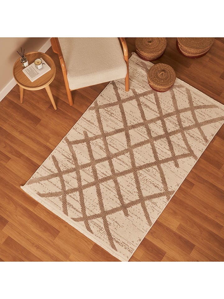 BELLA MAISON Dywan bawełniany "Soso" w kolorze beżowym rozmiar: 120x180 cm