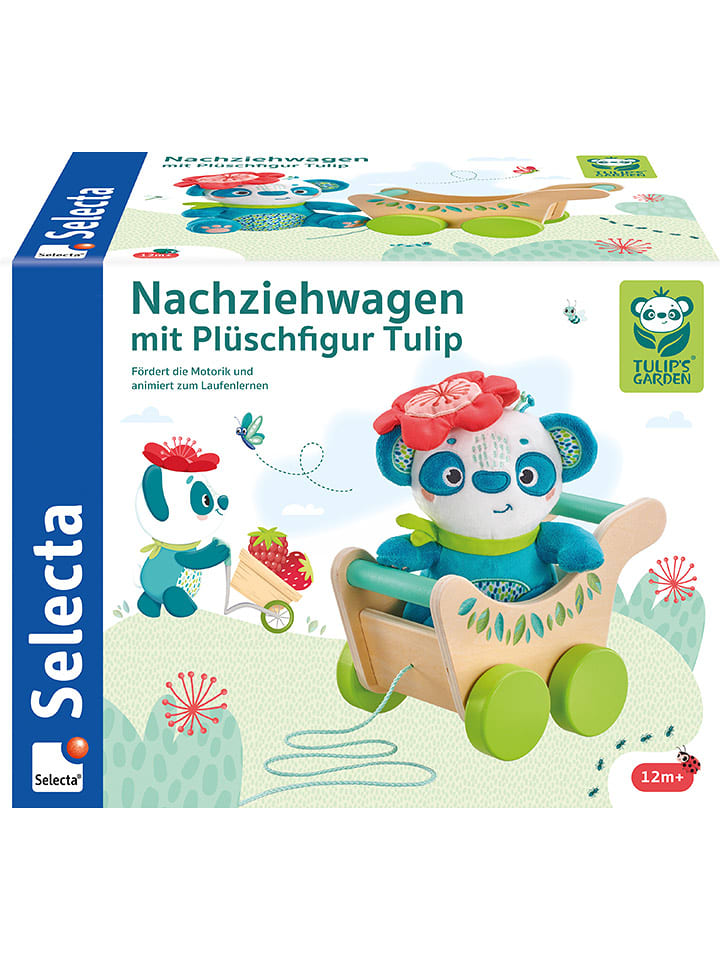 Selecta Wózek "Tulip" z pluszową figurką do ciągnięcia - 12 m+ rozmiar: onesize
