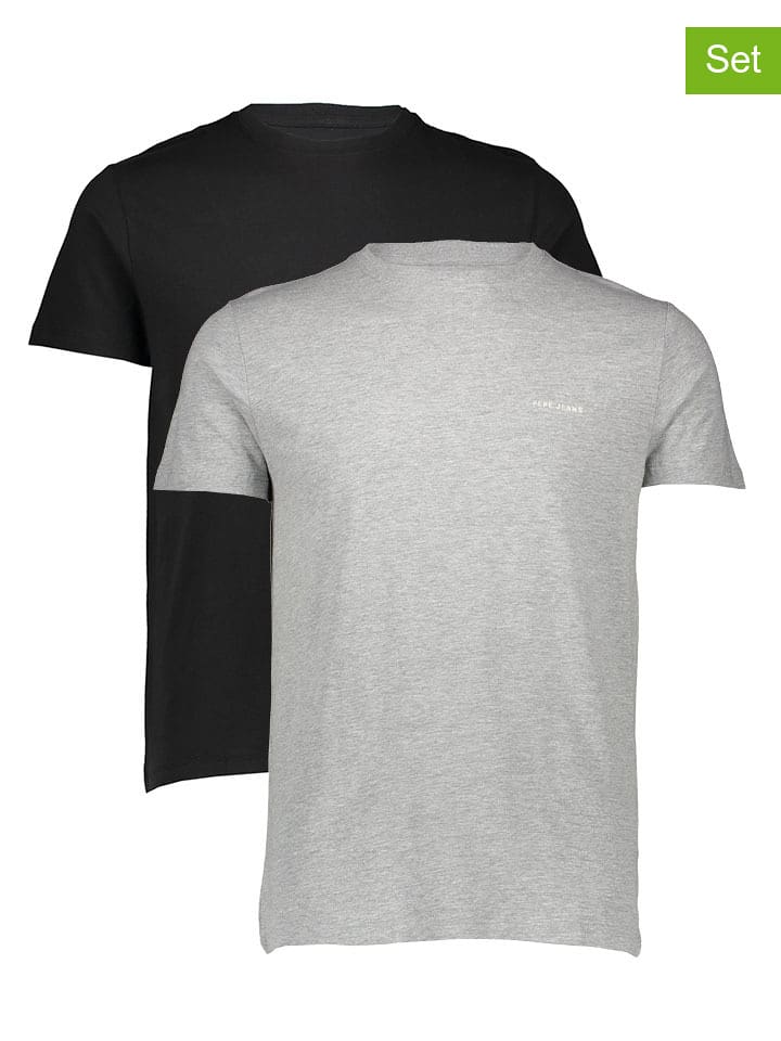 Pepe Jeans Koszulki (2 szt.) w kolorze szarym i czarnym rozmiar: S
