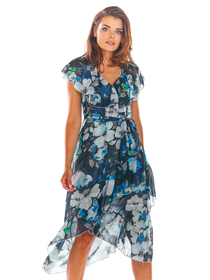 Awama Sukienka w kolorze granatowym ze wzorem rozmiar: M