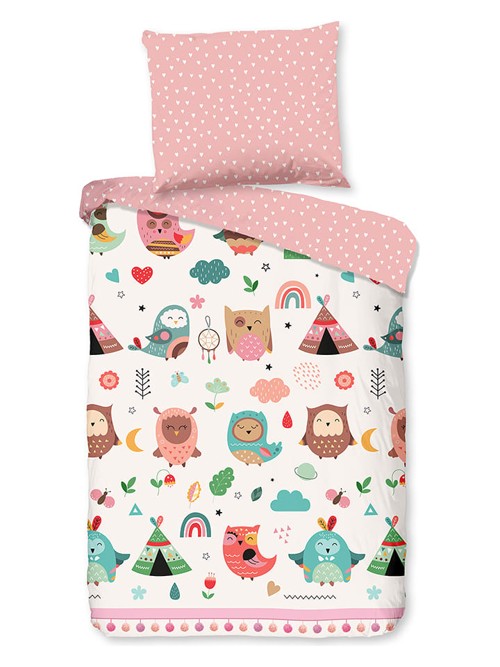 Good Morning Komplet pościeli "Wise" w kolorze jasnoróżowym ze wzorem rozmiar: 140x200 cm