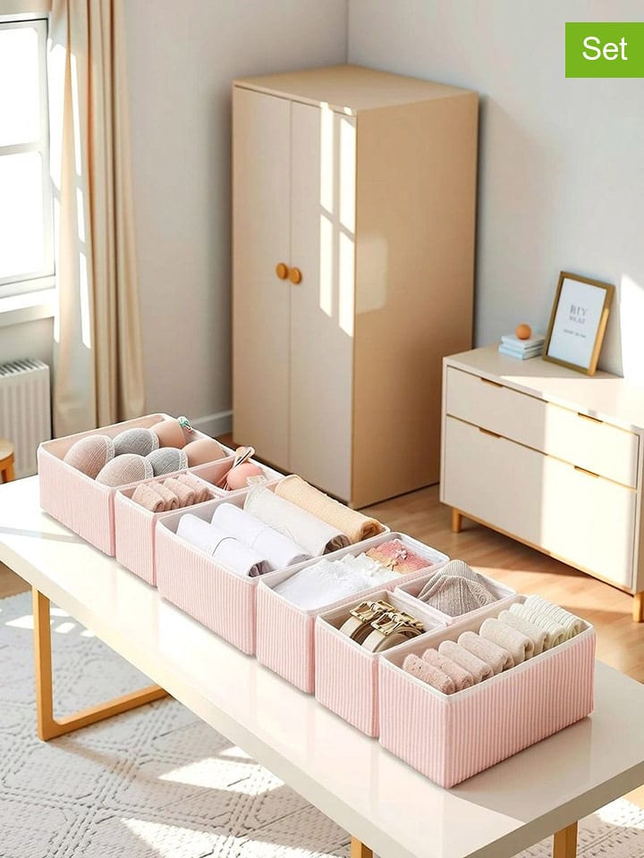 Scandinavia Concept Kosze (8 szt.) w kolorze jasnoróżowym rozmiar: onesize