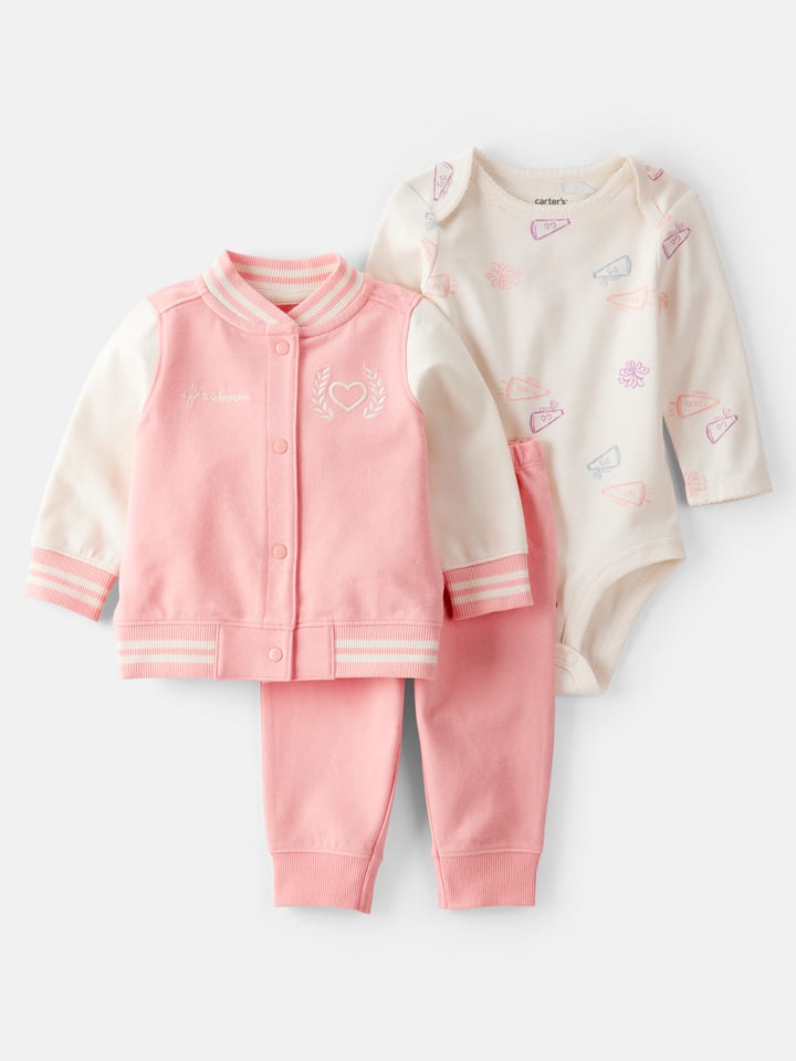 carter's 3-częściowy zestaw w kolorze jasnoróżowo-kremowym rozmiar: 86/92
