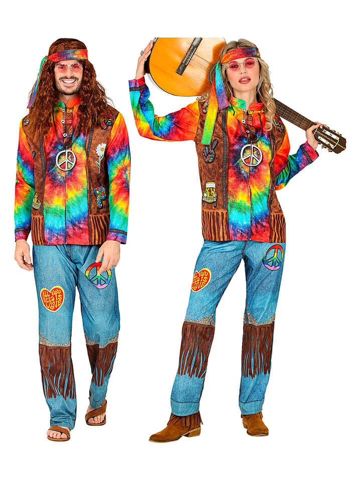 Carnival Party 3-częściowy kostium "Hippie" ze wzorem rozmiar: XXL