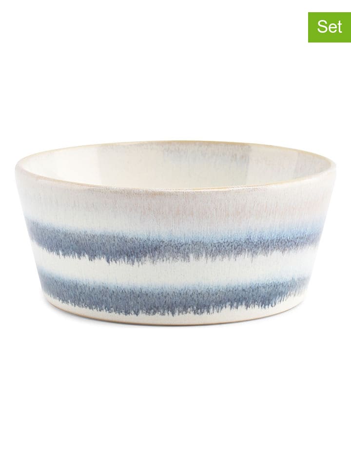 Salt and Pepper Miski (4 szt.) "Stripes" w kolorze biało-niebieskim - wys. 5,5 x Ø 13 cm rozmiar: onesize