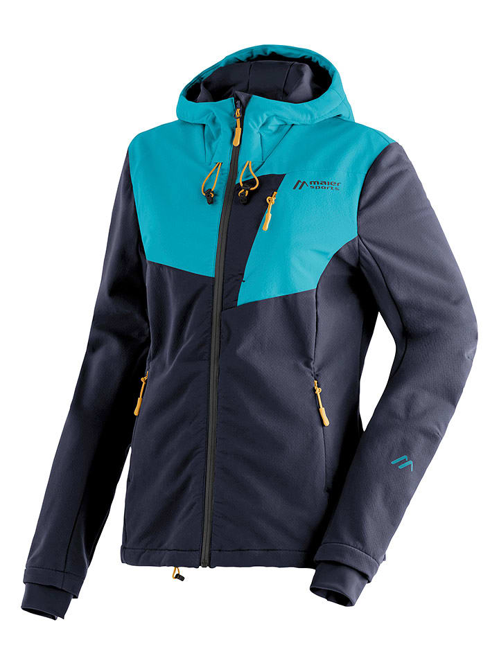 Maier Sports Kurtka softshellowa "Ofot Jacket W" w kolorze granatowo-turkusowym rozmiar: 36