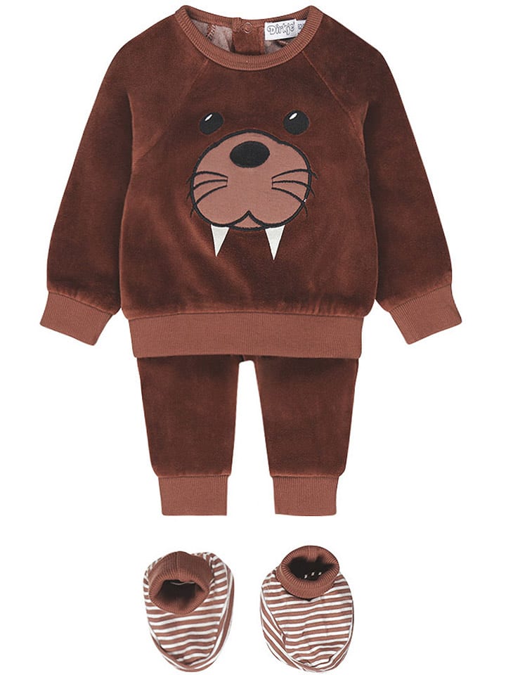 Dirkje 3-częściowy zestaw w kolorze jasnobrązowym rozmiar: 68