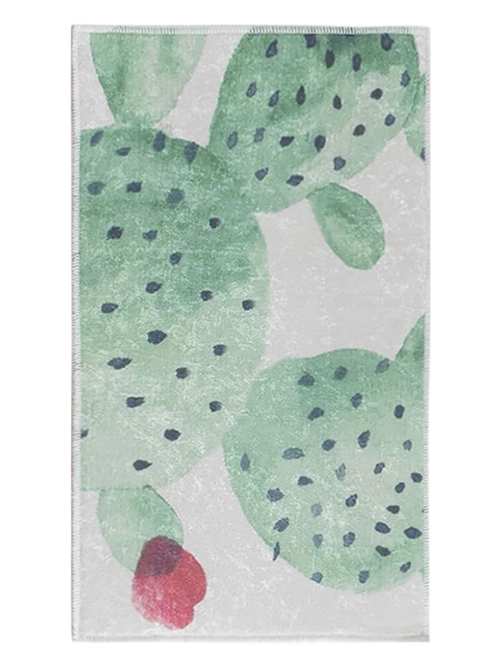 Colourful Cotton Dywanik łazienkowy "Green DJT" w kolorze zielonym rozmiar: 40x60 cm