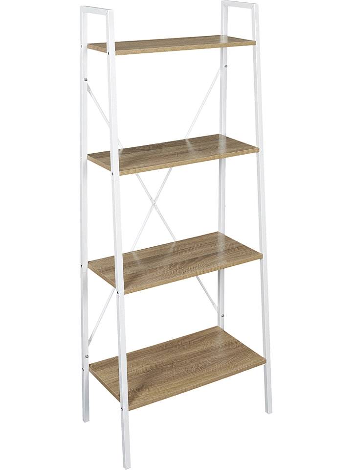 THE HOME DECO FACTORY Regał stojący w kolorze jasnobrązowo-białym - 60 x 148 x 32,5 cm rozmiar: onesize