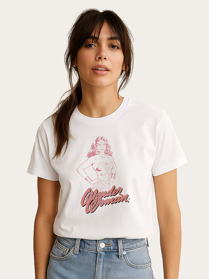 WOOOP Koszulka "Wonder Woman Pink" w kolorze białym rozmiar: S