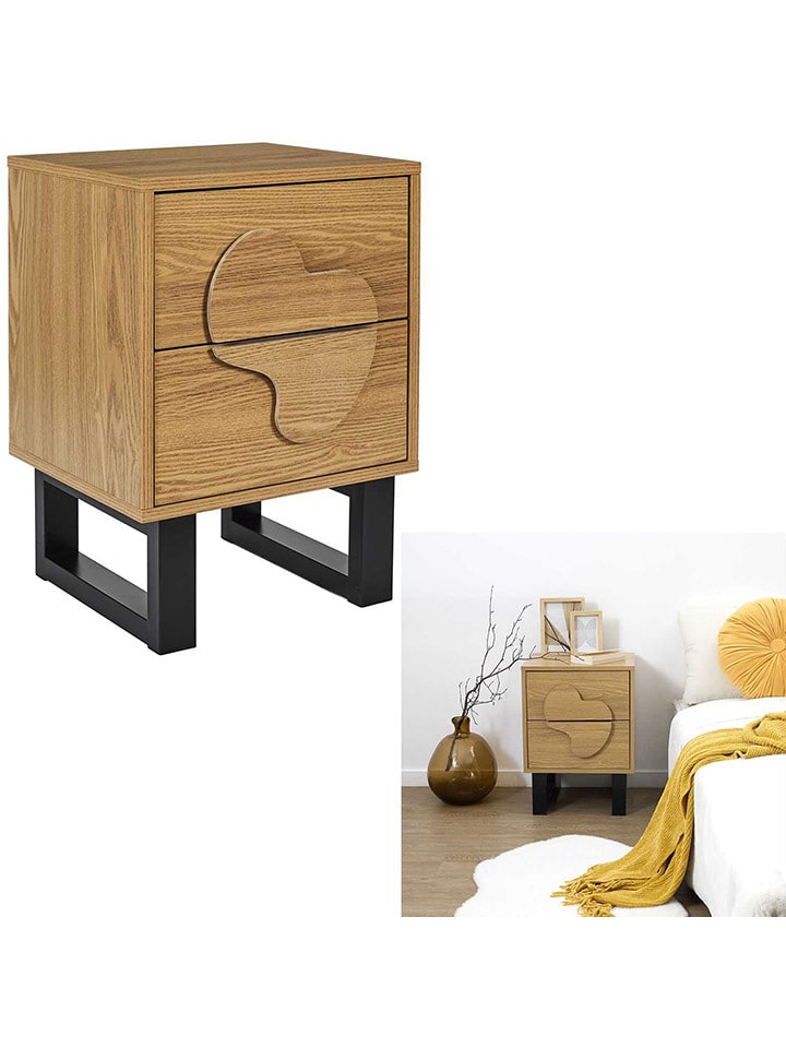 Rétro Chic Stolik nocny "Calypso" w kolorze jasnobrązowym - 40 x 55 x 35 cm rozmiar: onesize