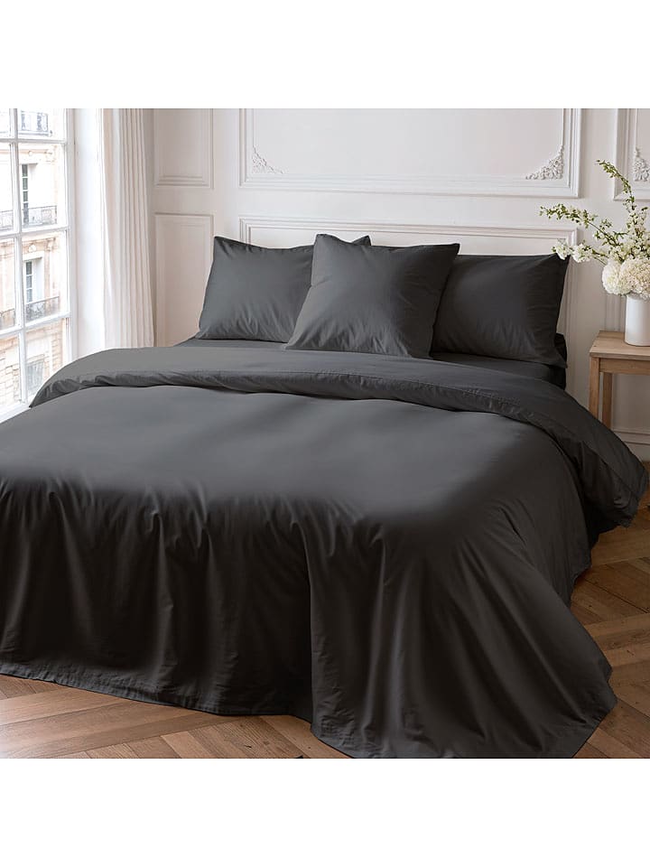 Pierre Cardin Perkalowa poszwa w kolorze antracytowym na kołdrę rozmiar: 260x240 cm