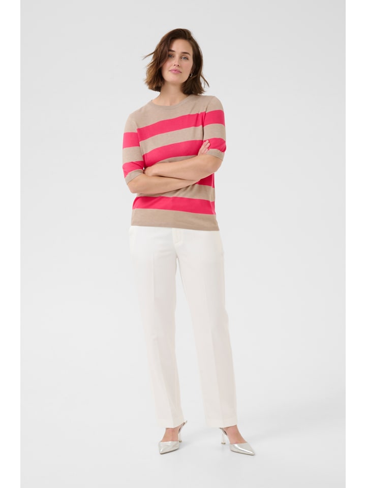 Kaffe Koszulka dzianinowa w kolorze beżowym rozmiar: XL