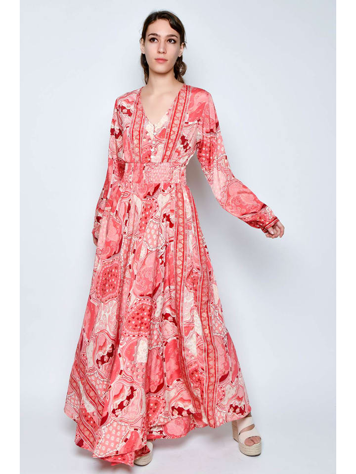 Tarifa Sukienka w kolorze jasnoróżowo-czerwono-białym rozmiar: S