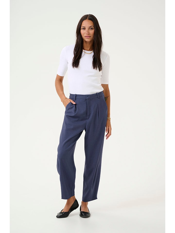 Kaffe Spodnie w kolorze granatowym rozmiar: 42