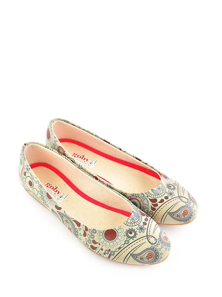 Goby Skórzane baleriny ze wzorem rozmiar: 38