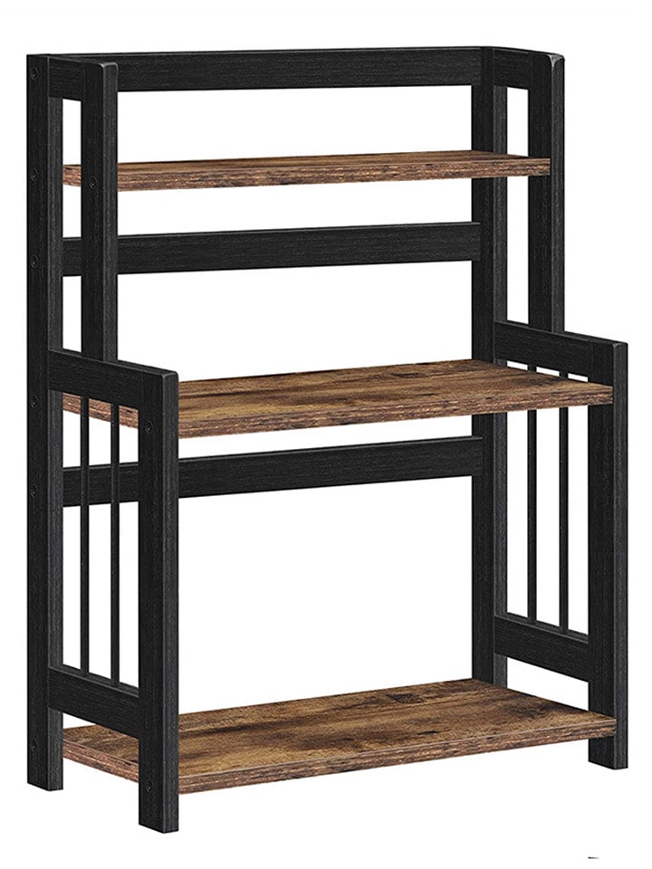 SONGMICS Regał w kolorze brązowo-czarnym na przyprawy - 41 x 53 x 18 cm rozmiar: onesize