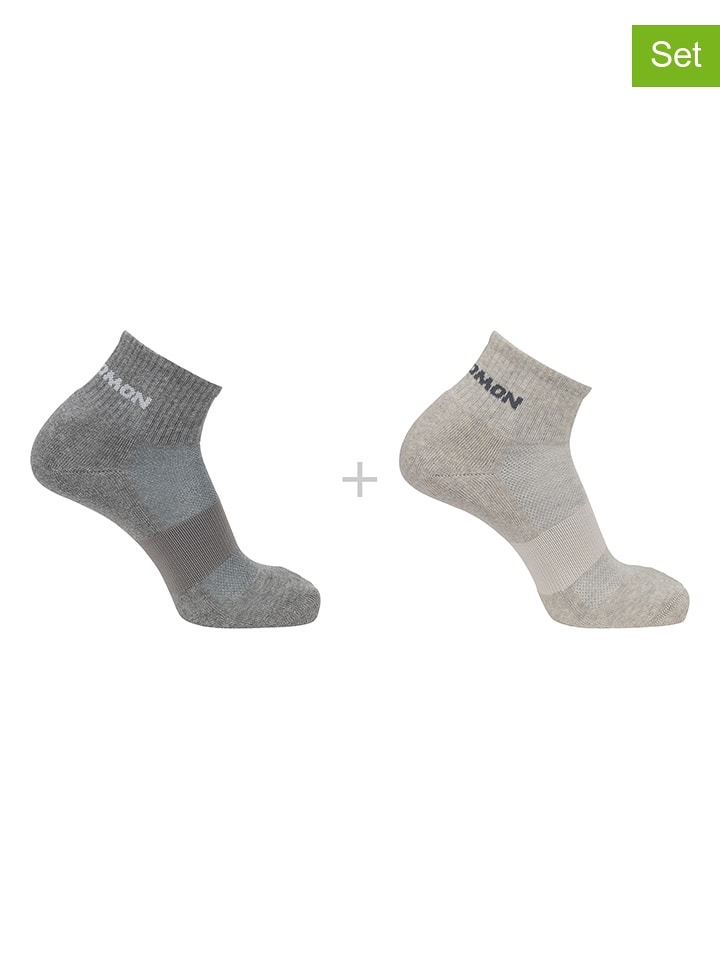 SALOMON Skarpety (2 pary) "Evasion Ankle" w kolorze szaro-beżowym rozmiar: 36-38