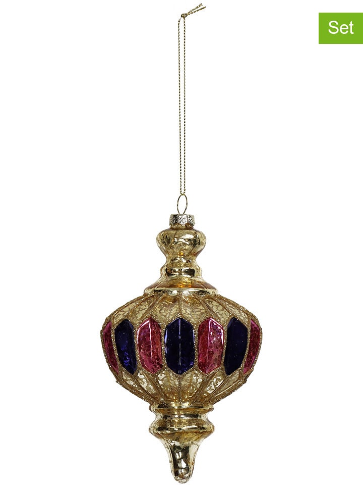 Kersten Bombki (2 szt.) w kolorze złoto-granatowo-jasnoróżowym - 8 x 14 x 8 cm rozmiar: onesize