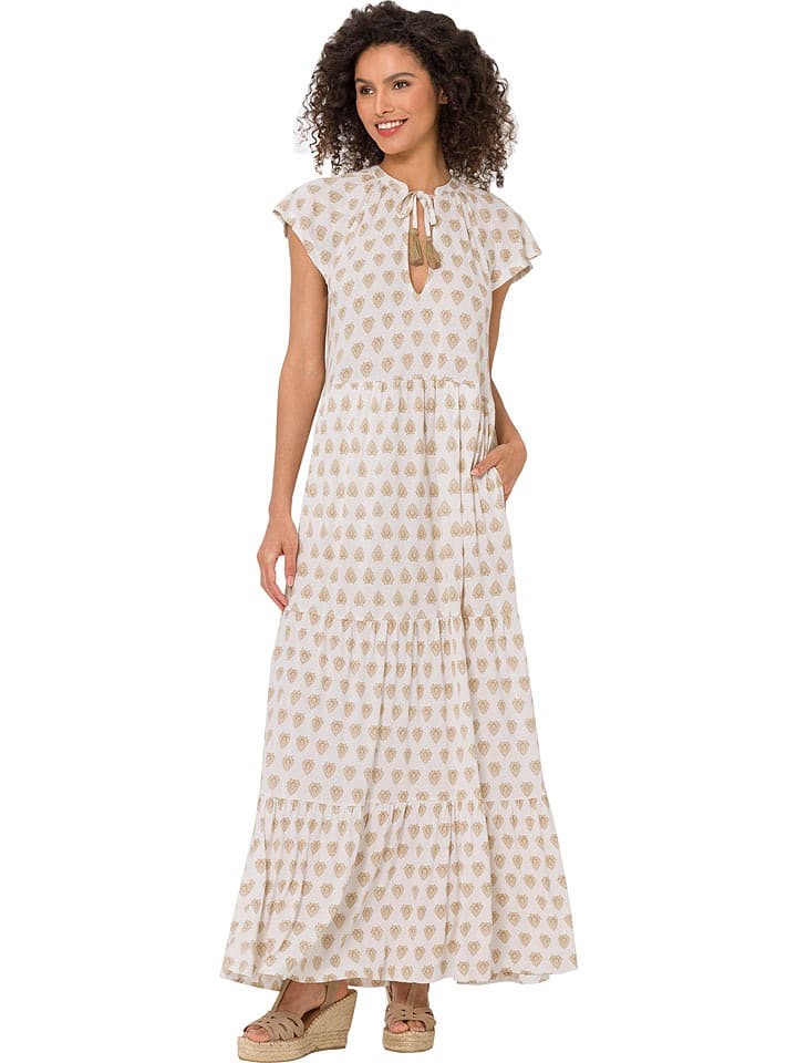 Heine Sukienka w kolorze kremowo-karmelowym rozmiar: 42